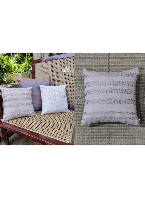 Handloom Organic Cotton Cushion Cover Brown 